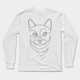 One line cat Long Sleeve T-Shirt